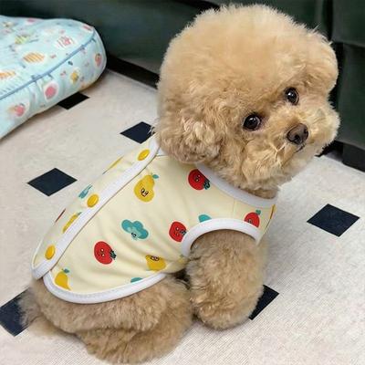 Lightweight Dog Vest Small Breeds Schnauzer Thin Cotton Blend Sleeveless Coat With Snap