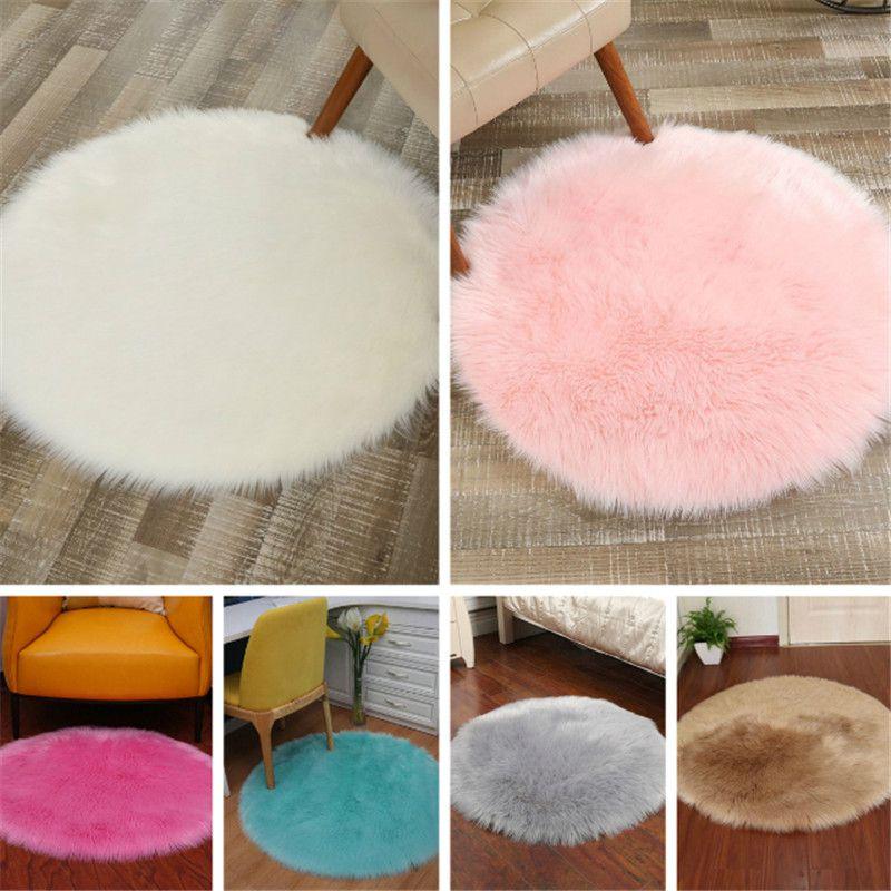 406090cm Tree Christmas Skirt Round Fluffy Faux Fur Xmas Floor Mat Cover Decor
