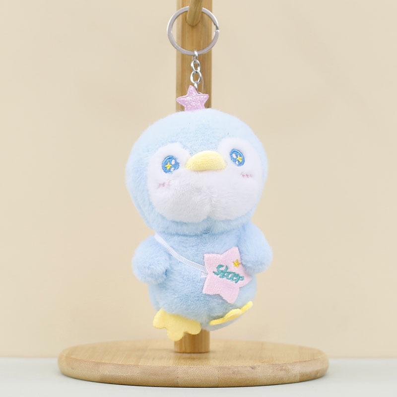 Stuffed Little Penguin Animals Bag Hangers Key Chains Purple Blue Grey Pink