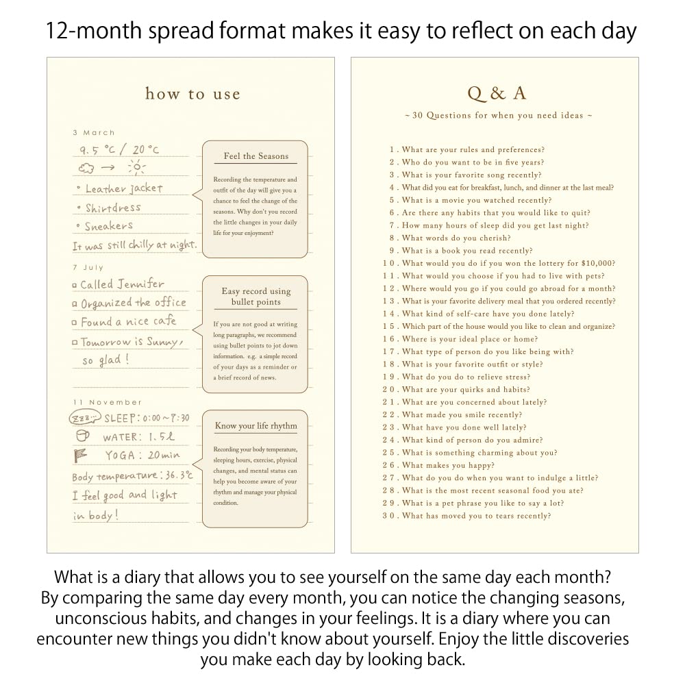 DESIGNPHIL MIDORI 12899006 Diary, 12-Month Spread, Green,