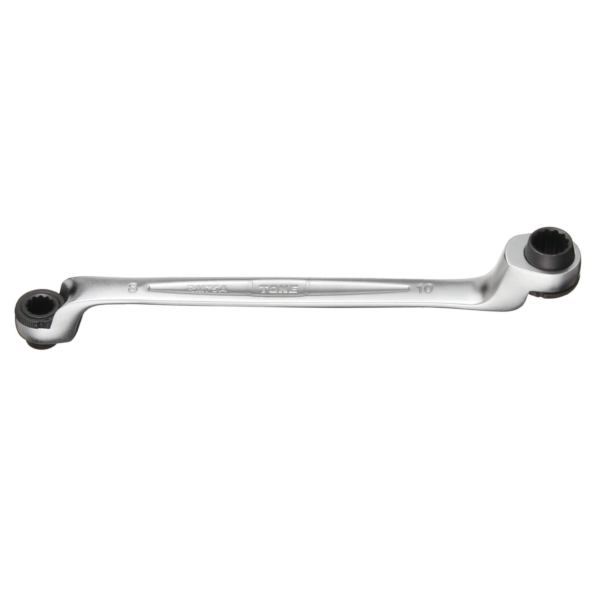 TONE ratchet wrench hole 8 x 10 mm across 75-degree double-ended (deep type) RM75A-0810, (width flats)