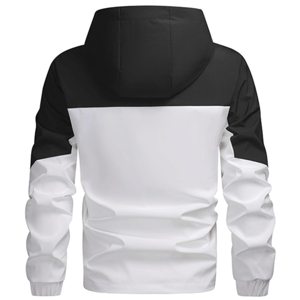 Herren- und Damen-Kapuzenjacken, Workwear-Farbblockmäntel, Herren Sportlich Lässig Leichte Lockere Winddichte Reißverschlussmäntel