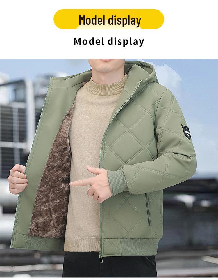 Winter Fashionable Hooded Cotton Jacket with Fleece, Thickened & Trendy, Available for Bidding