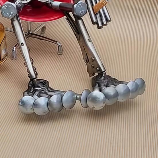 Metal Bulb Figure Figurine Sitting Bulb Head Man Ornament Mechanical