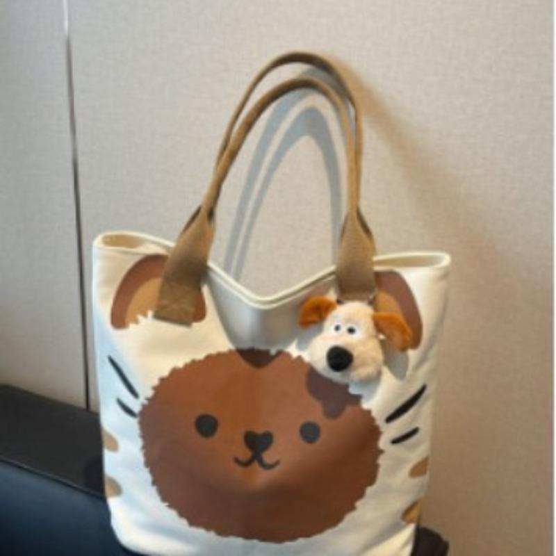 Neue Sommer-Einkaufstasche mit großem Fassungsvermögen, Cartoon-Tierdruck, niedliche Mode-Schultertasche