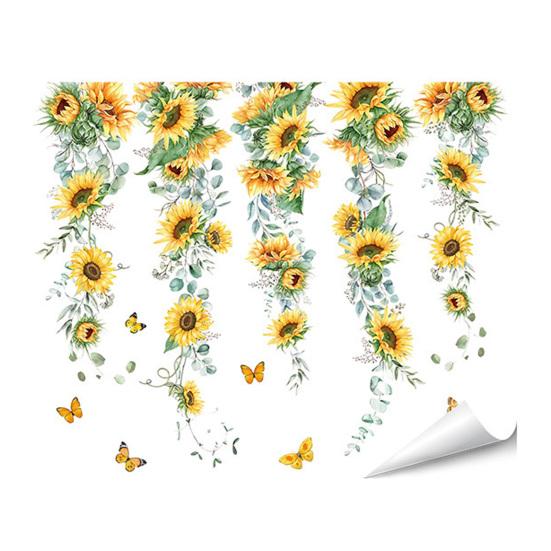 Green Plants Wall Sticker Self-adhesive Waterproof PVC Spring Floral Plants Sticker Home Office Living Room Bedroom Wall Decoration Decal