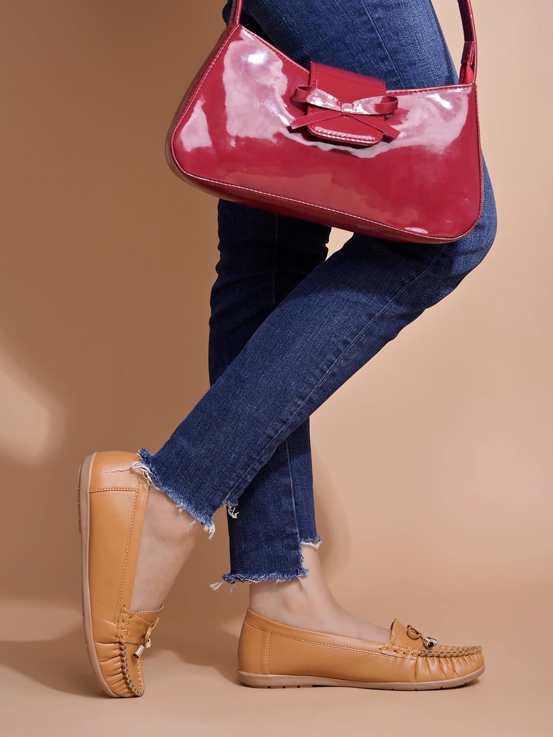 Shoetopia Women S Comfortable Loafers Tan | Soft Slip-On Casual Formal Flat For Office College & Travel Eu41 8 UK дубильная кора