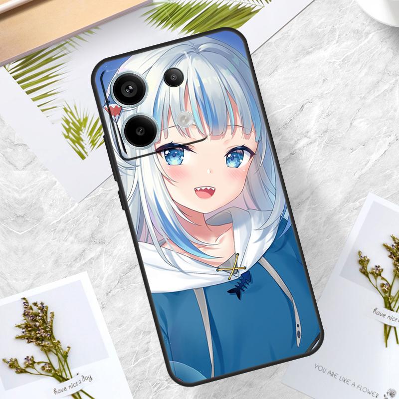 Anime Hololive Gawr Gura Case For Xiaomi Redmi Note 13 14 Pro 12 11 10 15 Pro Plus Redmi 15 10C 12C 13C 14C 15C Cover