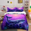 Ocean-Themed Narwhal Art Decor Soft Comfortable Duvet Cover Bedding Set Included 1*Duvet Cover & 2*Pillowcases, Gift