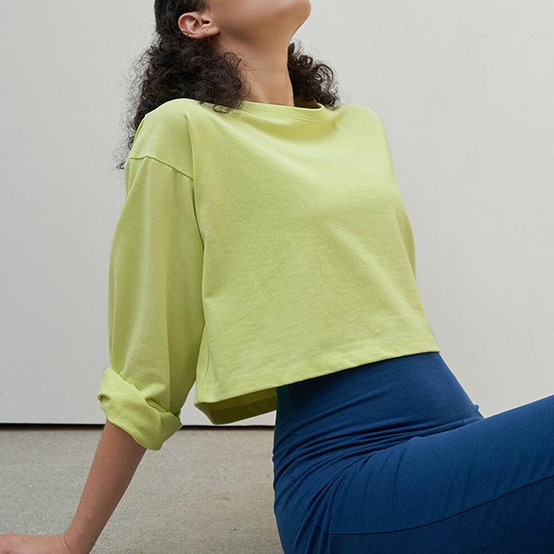 American Spicy Girl Short Sleeve Crop Top - Women's Summer Cotton Round Neck T-Shirt