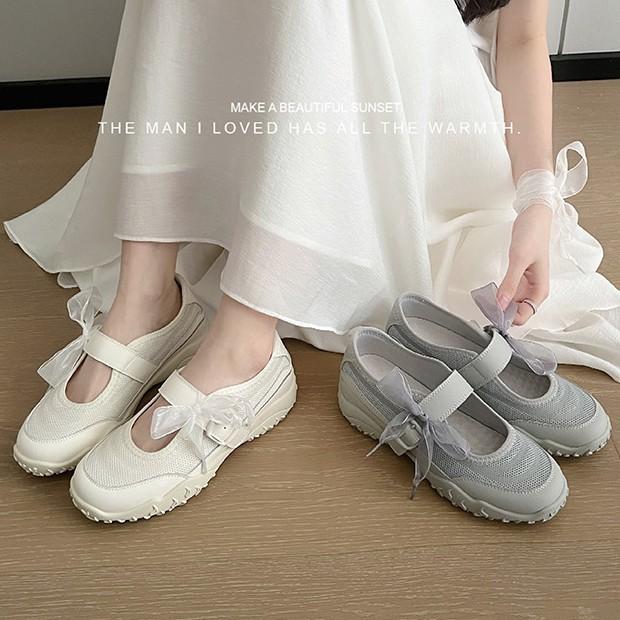 Sheepskin sports ballet Mary Jane women's shoes 2025 summer new thick-soled casual versatile flat-soled buckle women's shoes