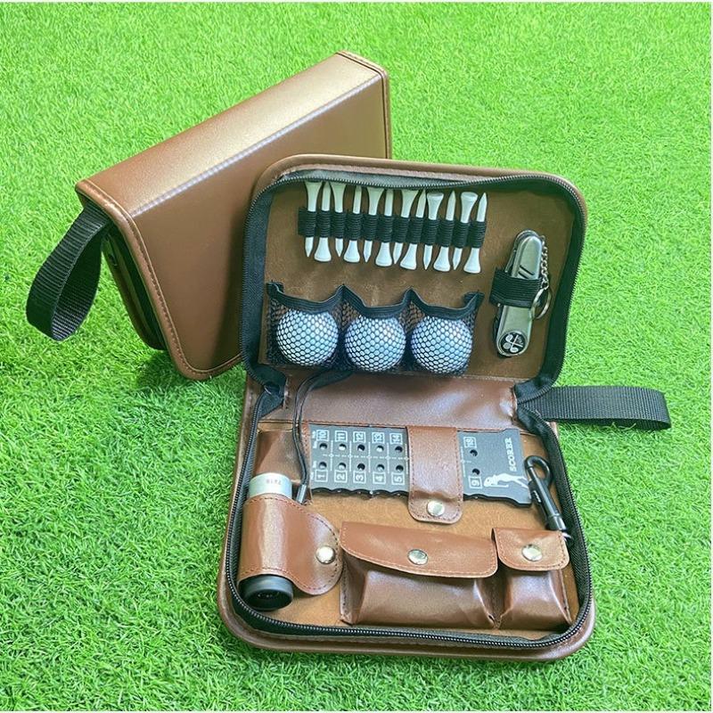 Golf Kit Golf Accessory Bag Convenient Carry Multi-functional Large-capacity Storage Leather Bag Golf Equipment