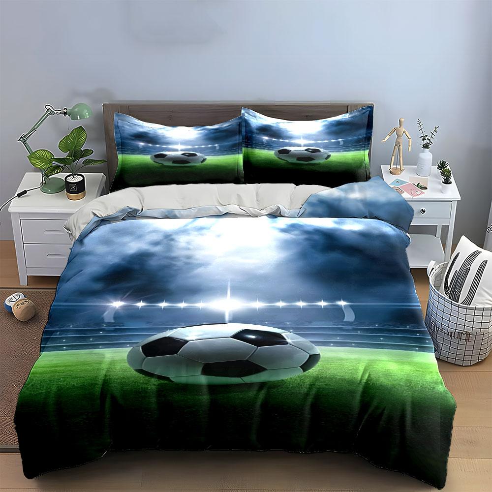 Soccer Ball, Stadium, Lights. Bedding Sets Duvet Cover Sets Duvet Covers Pillowcases(1 * Duvet Cover 2 * Pillowcases Without Duvet Insert)