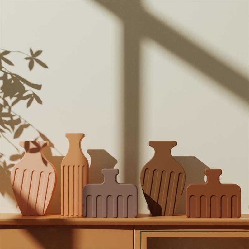 Simple Vase Silicone Molds Planter Molds Home Decors Cement Crafting Molds Silicone Sculpture Molds for Making Flowerpot