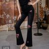 2026 High-Waisted Cropped Flared Jeans With Rhinestone Embellishment Slim Fit Women