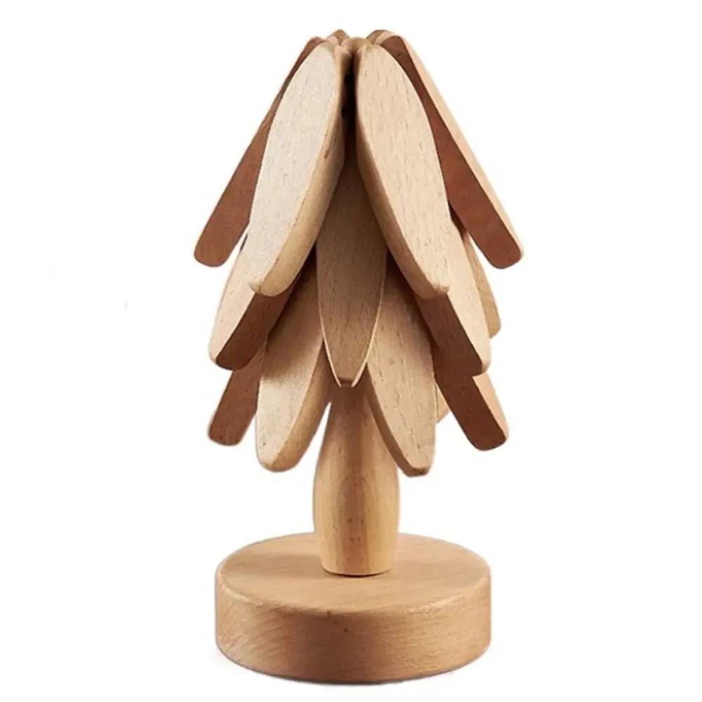 Wooden Insulation Mat Coaster Bowl Mat Light Luxury  High-end Sense of Insulation Mat  Wooden One Tree Coaster Placemat 10x10x22.5cm