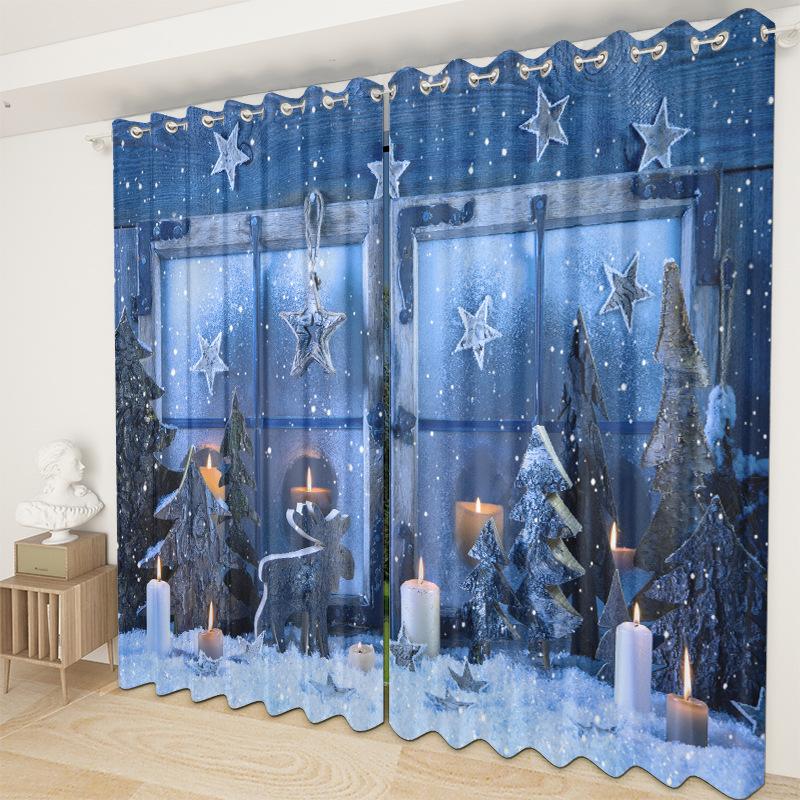 Christmas Curtains Bedroom Living Room Balcony Blackout Curtains Office Hotel Insulation Curtains