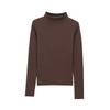 European and American Style Women's Clothing Fashion Commuting Versatile Slim-fitting Simple Long-sleeved Turtleneck T-shirt 2335643