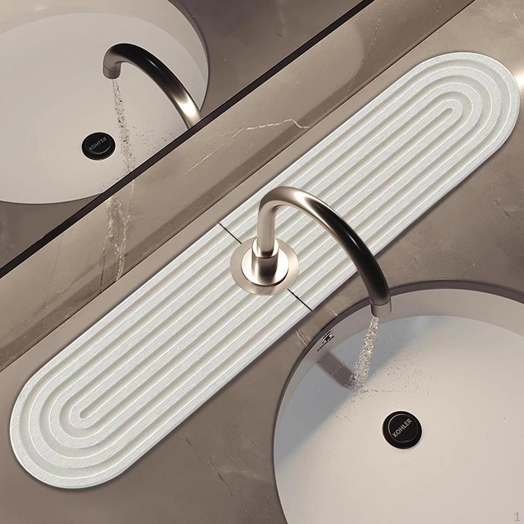 Faucet Mat for Kitchen Sink, Reusable Water Absorbent Counter Protector Home and Restaurant