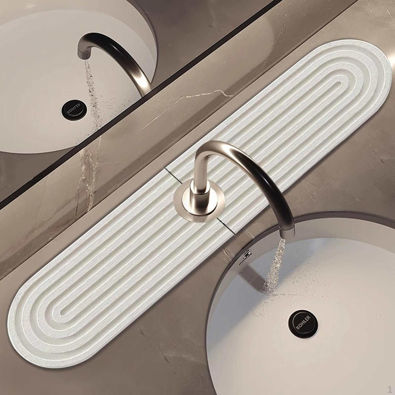 

Коврик под смеситель для кухонной раковины, многоразовый водопоглощающий протектор столешницы для дома и ресторана белый