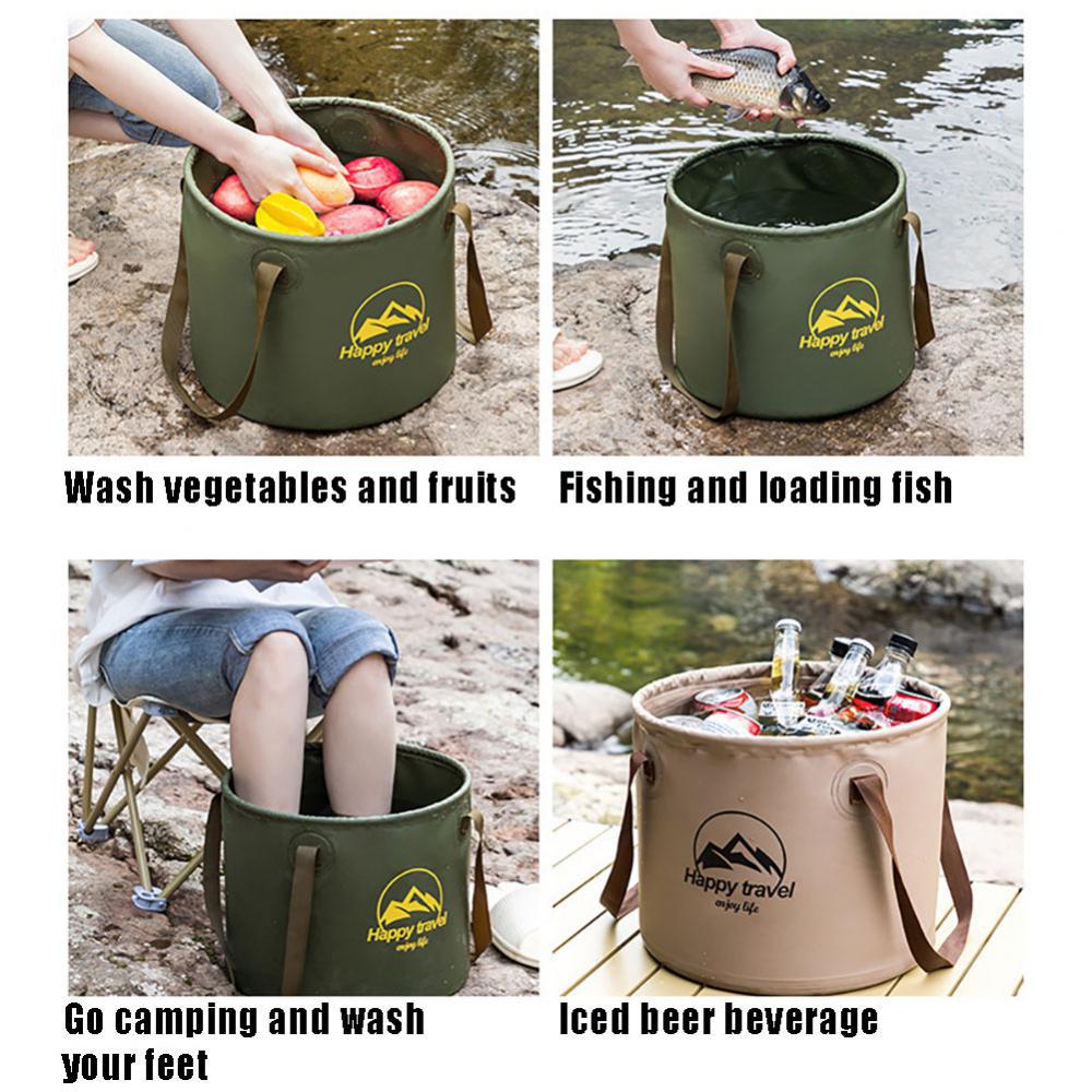10L 20L Travel Camping Folding Bucket Water Storage Bag Portable Multi-functional Folding Bucket For Fishing Camping Hiking
