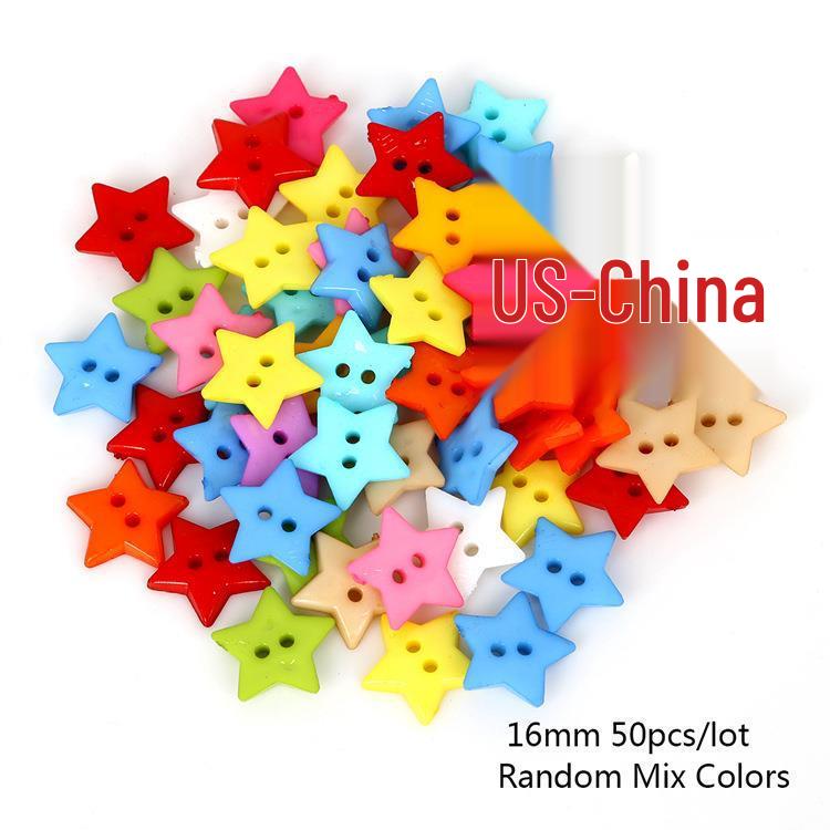Colorful Plastic Button Set: Heart, Star, Butterfly, Round - DIY Jewelry Craft Accessories