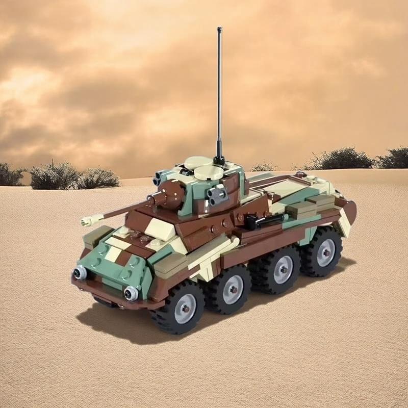 Military Series Camouflage Armored Car Building Blocks MOC Cougar Artillery Vehicle Model Children's Puzzle Assembly Toys Gift