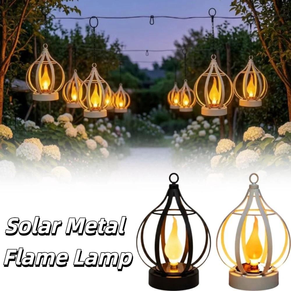 Metal Solar Lamp Solar Powered Hanging Light Decoration Hanging Projection Lamp Outdoor
