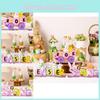 Charming Easter Bunny Figurine With Delightful Purple Wooden Letter Accents