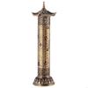 Antique Metal Vertical Cylinder Incenses Burners With Heart Sutra Engraving Design For Home Meditations And Decors B03E