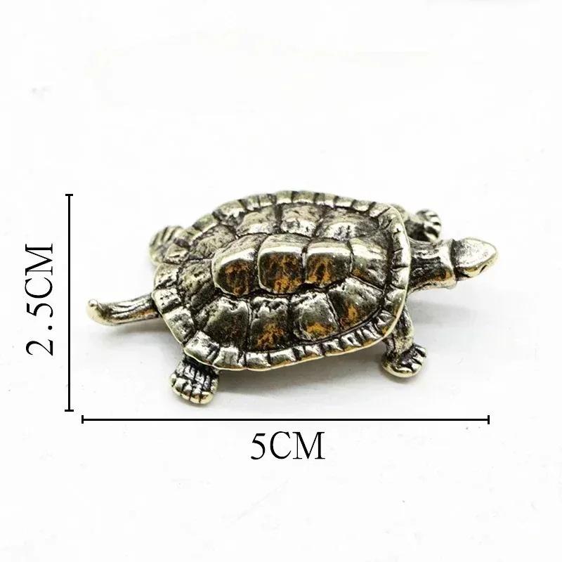 Vintage Messing Krokodil Schildkröte Ornamente Zuhause Schildkröte Schlüsselanhänger Anhänger Tee Haustier Ornamente Schildkröte Handwerk Figuren Großhandel