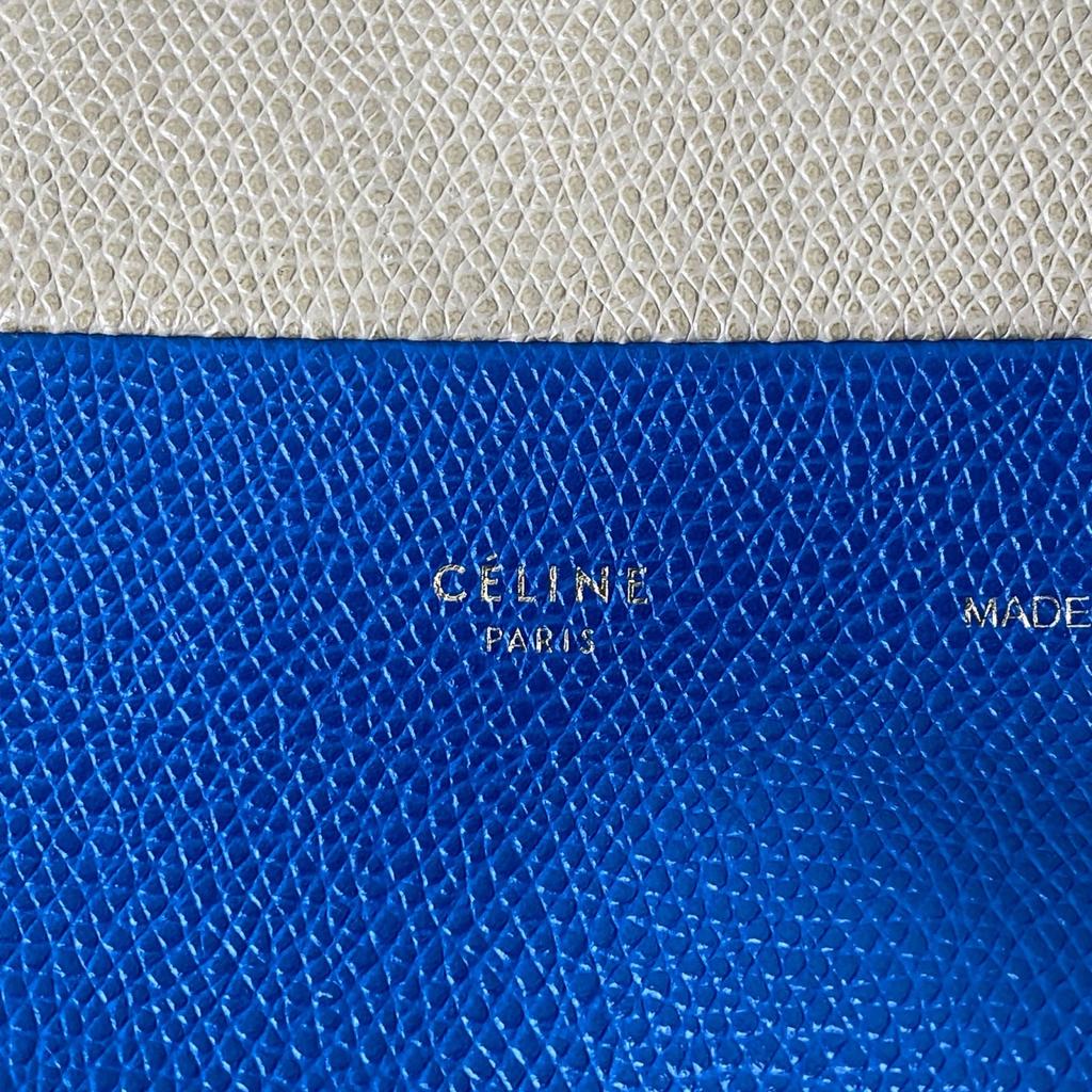 Used CELINEShoulder Bag Beige/blue Leather Women