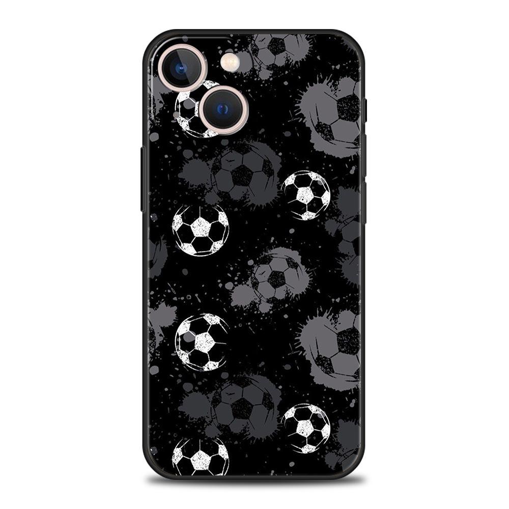 Phone Case For iPhone 17 16e 15 14 13 12 11 Pro Max SE 7 8 Plus Shell iPhone 16 Soft TPU Cover Soccer Heartbeat