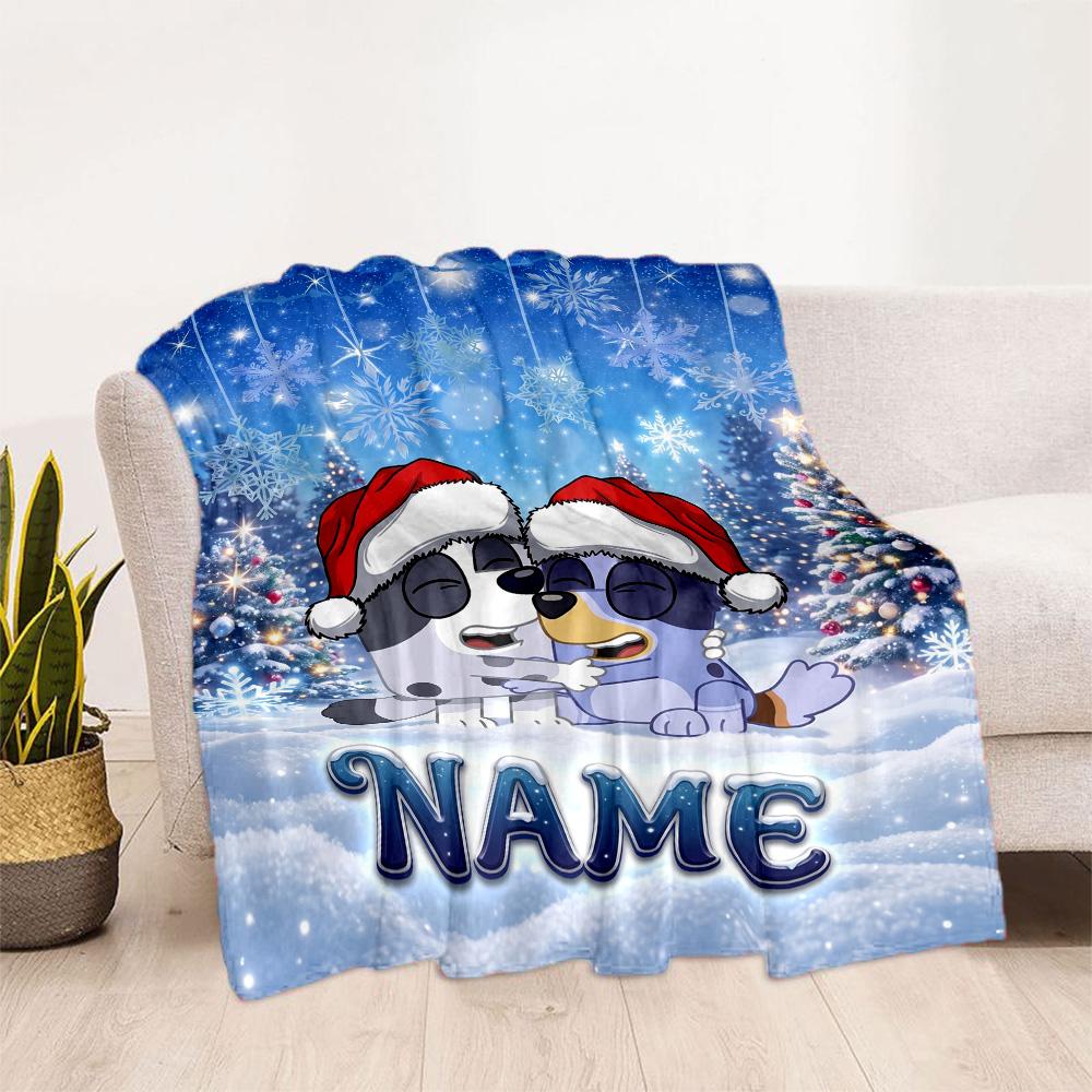 Christmas Adventure City Personalized Text Blanket Multi-purpose Personalized Blanket Soft & Cozy for Nap Picnics Office Chair Bedding