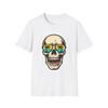 Unisex Softstyle T-Shirt Totenkopf Sonnenbrille Palmen Tropischer Strand Sommer