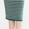 Women's Fashion Autumn Winter Stripe Print Long Sleeve O-Neck Slim Casual Dresses