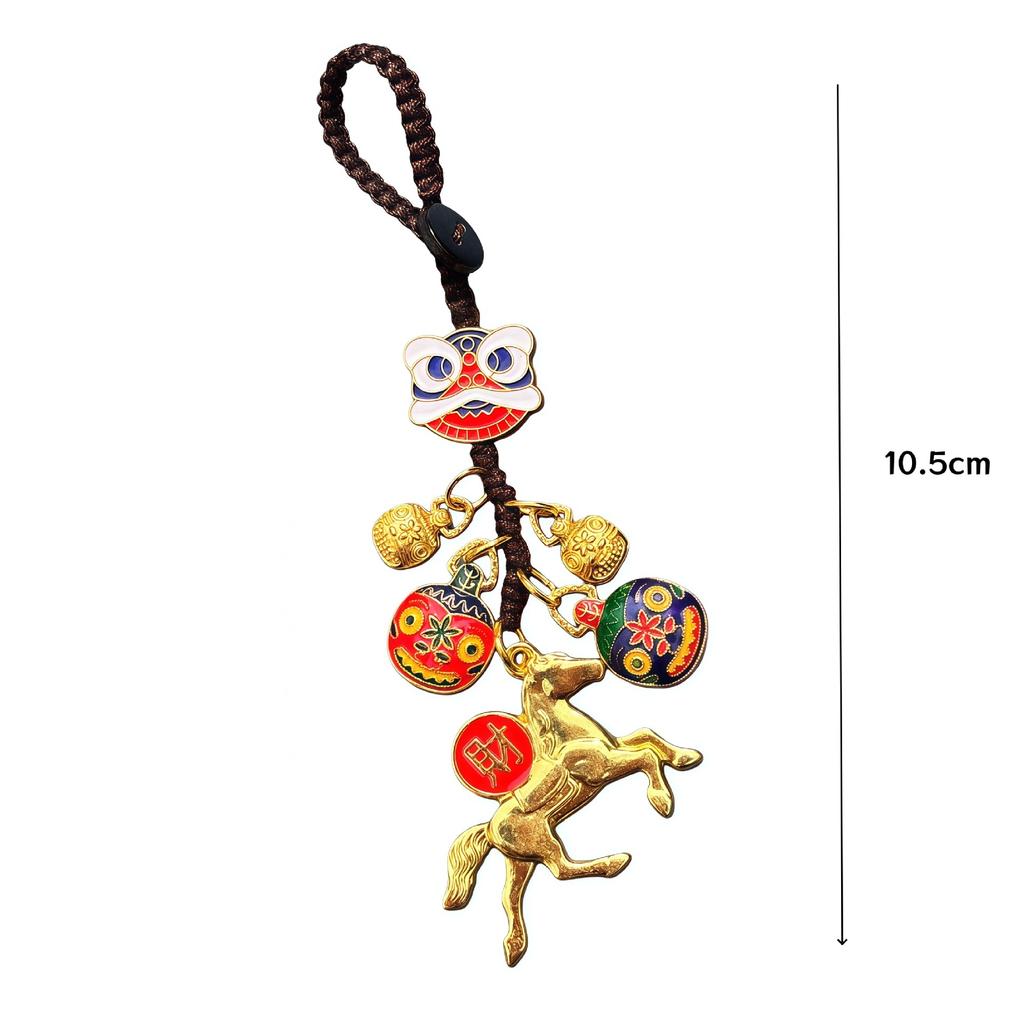 Year Of The Horse Lucky Fortune Keychain Mobile Phone Lanyard Zodiac Horse Pendant Bag Hanging Accessories  Year Gift