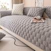 Cream White Checkered Plush Sofa Cushion Couch Winter Thick Striped Sofa Cover New Plush Seat Mat Sofas Towel Cloth Towel