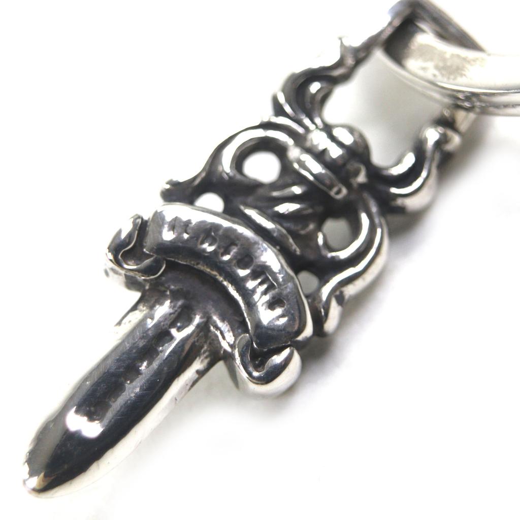 Great CHROME HEARTS key ring ROLLER&No5 DGGR Roller #5 Dagger 925 mens Used