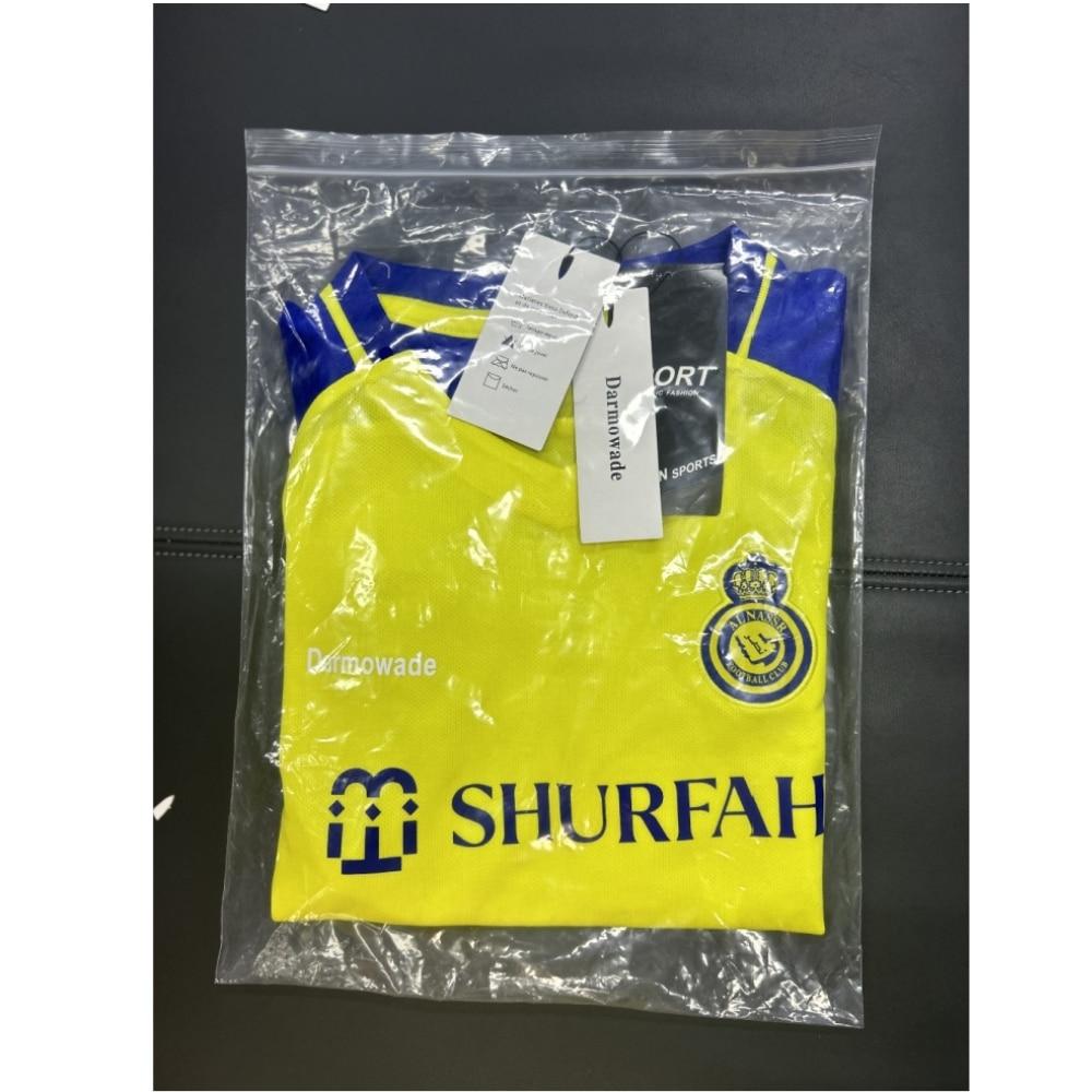 Kids Ronaldo Football Jersey Set Training Wear Polyester Yellow Blue Sports Top Shorts