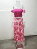 European & American Summer French Bohemian Print Midi Dress Set for Women 2026
