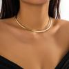 Nuova Moda Punk Liscio Metallo Rotondo Torques Collana Choker per Donne Semplice Colore Oro Collare Gioielli per Feste Regalo