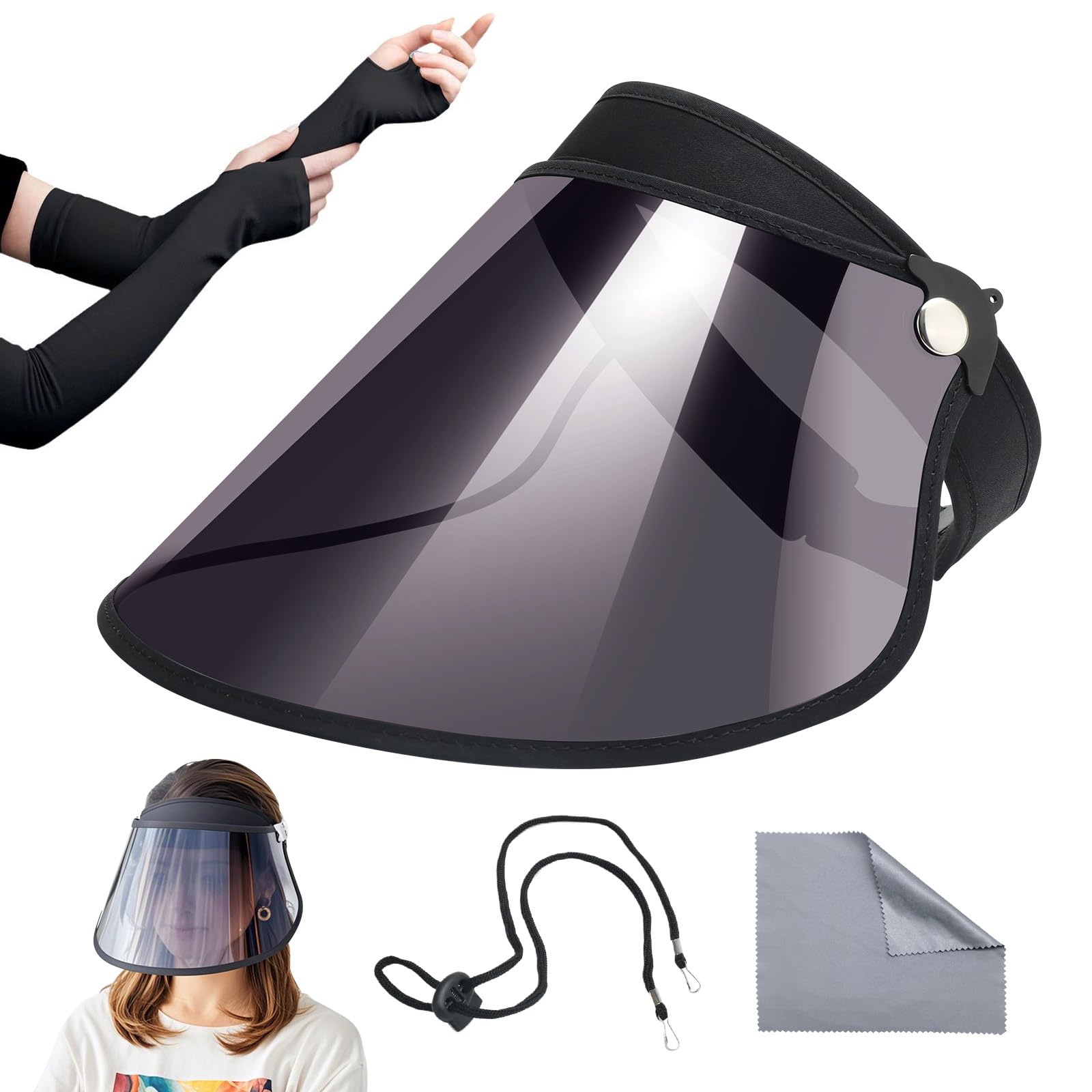 

Солнце лицо солнце УФ УФ солнечный ожог солнечный ожог для солнечной и дождливой погоды хорошо для для занятий спортом на открытом воздухе [Coomoors] козырек, козырек, кепка, шляпа, защита, UPF50+, чёрный