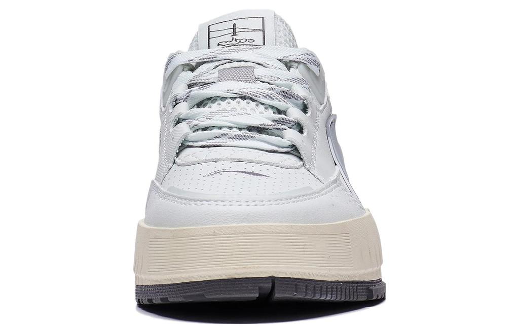 Li Ning Inner Presentation Slip Resistant Abrasion Resistant Low top Casual Shoes Women's White Gray AGCT136-4