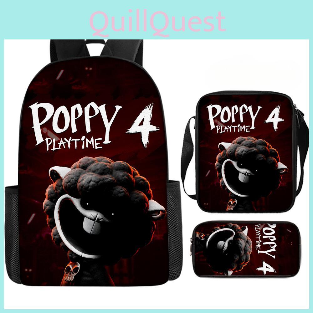 Poppy Playtime Chapter 4 Nightmare Critters Kids Backpack Oxford Lightweight School Bag With Cushion Straps For Elementary Students