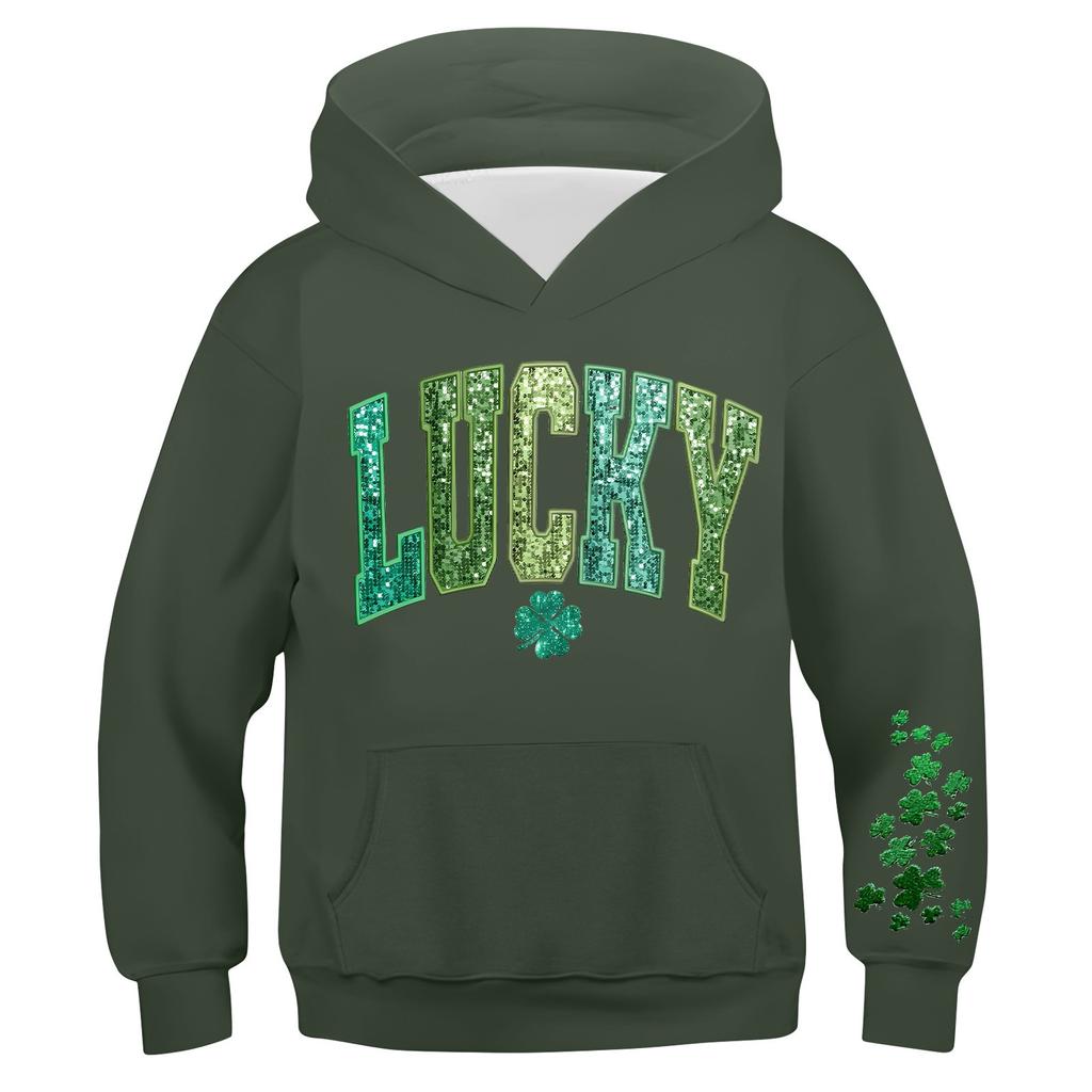 Chlapecká ležérní módní mikina s dlouhým rukávem a kapsou