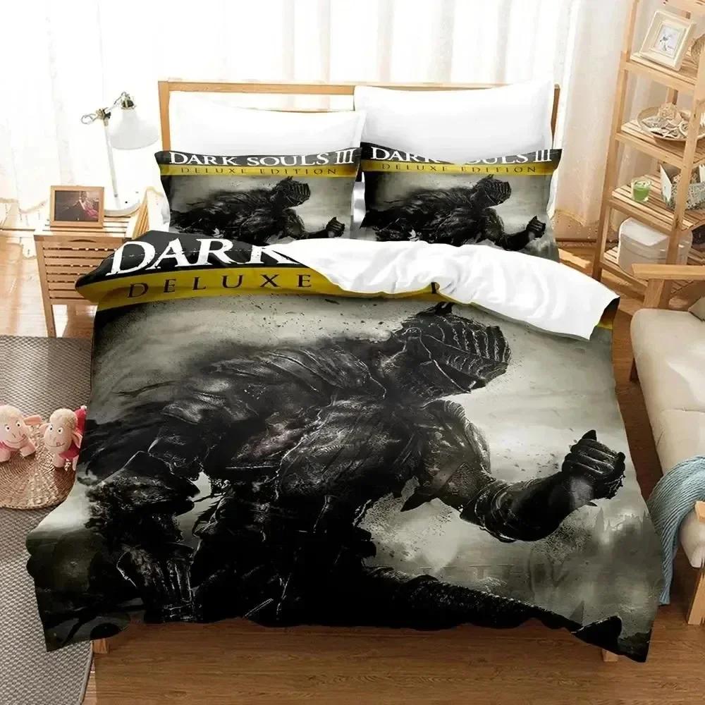 Luxury New 3D Print Game Dark Souls Bedding Set Duvet Cover Bed Set Quilt Cover Pillowcase king Queen Boys Adult Bedding Set