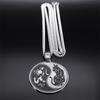Yin Yang Cat Tai Chi Taoism Pendant Necklace for Women Men Stainless Steel Round Hip Hop Punk Chain Necklaces Jewelry N2521S05