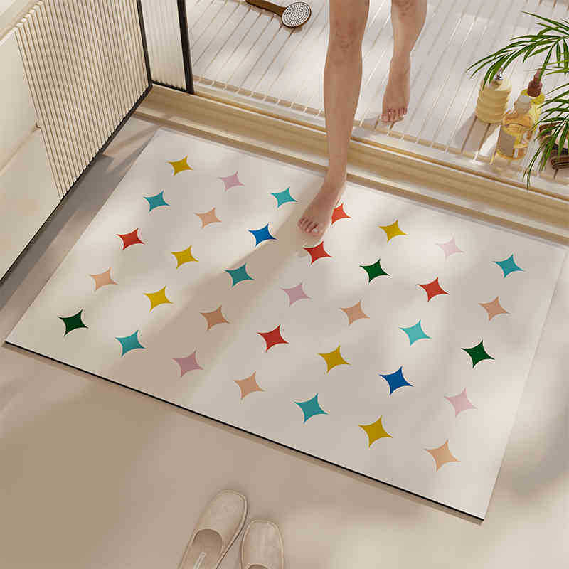 

Small Fresh Diatom Mud Floor Mat, Non-Slip, Wear-Resistant, Dirt-Resistant And Easy To Take Care Of, Foot Mat, Household Bathroom Water-Absorbing 20 * 30Cm (sample exclusive - carefully shot)