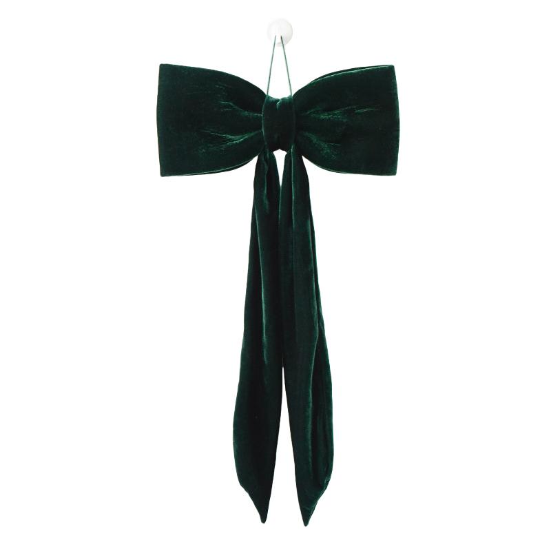 

30cm/40cm Long Velvet Bow Christmas Tree Decoration Pendant XMAS Bows Hanging Ornaments DIY Wedding Party Festival Decor 30cm